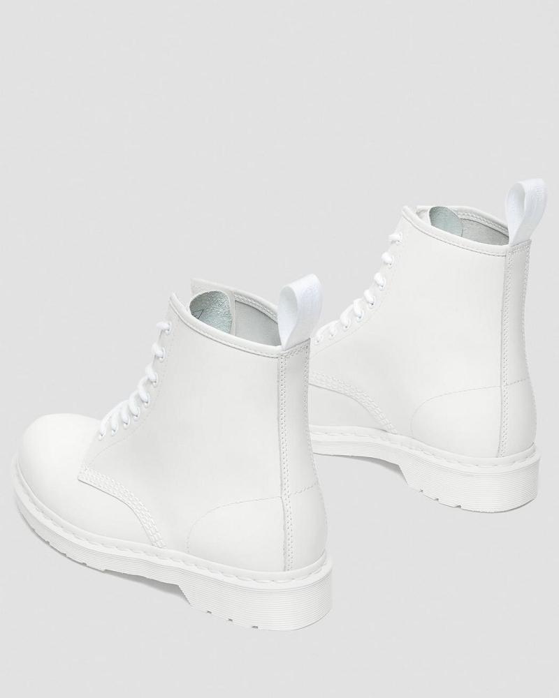 Dr Martens 1460 Mono Smooth Lær Snørestøvletter Dame Hvite | Norge 602OKI
